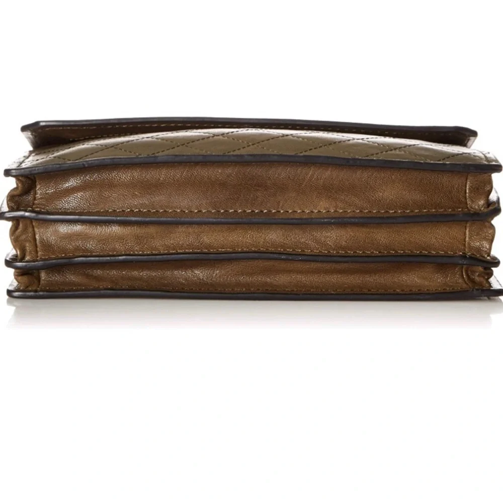 NWT $328 FRYE Samantha Quilted Leather Crossbody Bag in Fatigue!